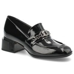 Czarne Półbuty S.Barski Eleganckie Obuwie Damskie. Czarne półbuty damskie S.BARSKI, na wiosnę, bez wzorów, z jeansu, bez obcasa, na obcasie, bez zapięcia. Za 229.00 zł.