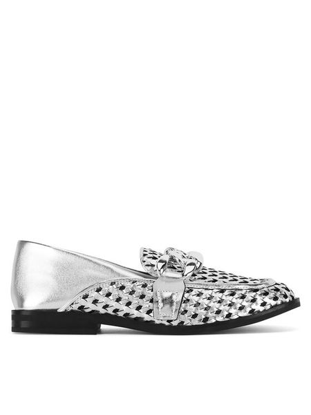 Badura Mokasyny CALLA-V179217-325 Srebrny. Szare mokasyny damskie Badura, ze skóry, bez obcasa. Za 239.99 zł.