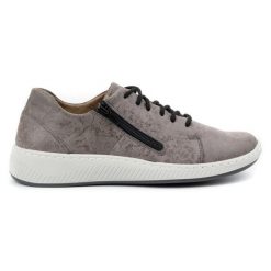WASAK Półbuty damskie sneakersy skórzane 0602W szare kwiaty. Szare półbuty damskie na jesień, bez wzorów, ze skóry, bez obcasa, bez zapięcia. Za 408.14 zł.