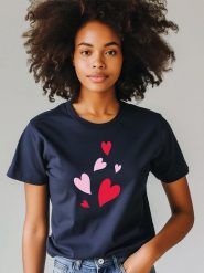 WOOOP Koszulka w kolorze granatowym rozmiar: XL. Niebieskie bluzki damskie Wooop, xl, bez wzorów, z bawełny, bez kołnierzyka, bez ramiączek. Za 56.99 zł.