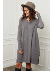 Joséfine Sukienka dzianinowa "Farel" w kolorze szarym rozmiar: M. Szare sukienki damskie Joséfine, bez wzorów, z dzianiny, bez ramiączek. Za 219.08 zł.