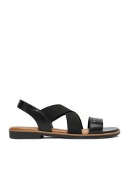 Lasocki Sandały CEO-WI16-DOROTHY-01 Czarny. Czarne sandały damskie Lasocki, bez wzorów, z materiału, bez obcasa, na płaskiej podeszwie, bez zapięcia. Za 139.99 zł.