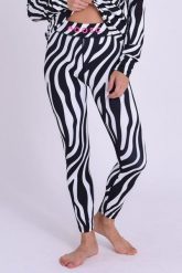 Legginsy termoaktywne – damskie, wzór zebra Hotel California. Białe legginsy damskie OOSC, s, bez wzorów, z materiału, na fitness i siłownię. Za 269.99 zł.