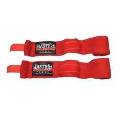 Elastyczny Bandaż Bokserski (zestaw 2 Sztuk). Czerwone paski damskie MASTERS, bez wzorów. Za 35.99 zł.