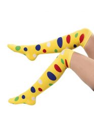 Party x People Podkolanówki w kolorze żółtym ze wzorem rozmiar: onesize. Żółte skarpetki damskie Party x People, bez wzorów. Za 23.50 zł.