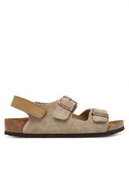 Birkenstock Sandały 1029471 D Beżowy. Brązowe sandały chłopięce Birkenstock, ze skóry, bez zapięcia. Za 269.99 zł.