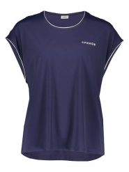 Copenhagen Studios Koszulka sportowa w kolorze granatowym rozmiar: M. Niebieskie koszulki sportowe damskie Copenhagen Studios, m, bez wzorów, z materiału, bez ramiączek, outdoorowe. Za 61.02 zł.
