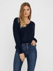 Vero Moda Sweter w kolorze granatowym rozmiar: XXL. Niebieskie swetry klasyczne damskie Vero Moda, xxl, bez kołnierzyka. Za 83.62 zł.
