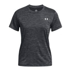 Koszulka treningowa damska Under Armour Tech Textured. Czarne bluzki damskie Under Armour, s, bez wzorów, sportowe, bez kołnierzyka, bez ramiączek. Za 99.99 zł.