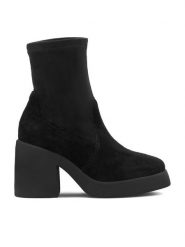 Lasocki Botki Vanni EST-VANNI-01 Czarny. Czarne botki damskie Lasocki, ze skóry, bez obcasa, na słupku, bez zapięcia. Za 269.99 zł.