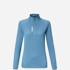 Bluza damska trekkingowa lekka MILLET Parmelan Light Fleece Po W. Niebieskie bluzy damskie Millet, xl, bez wzorów, z materiału, bez kaptura. Za 179.00 zł.