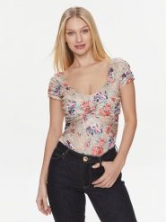 Guess Body Ss Heart Nk Clara W4RP37 KBEM0 Kolorowy Slim Fit. Body i gorsety Guess, z aplikacjami, z syntetyku. Za 339.99 zł.