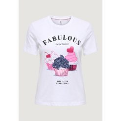 Koszulka crop top Kobieta ONLY Onlkita Life S/S Glam Top Box Jrs. Białe bluzki damskie Only, s, bez wzorów, z bawełny, bez kołnierzyka, bez ramiączek. Za 130.75 zł.