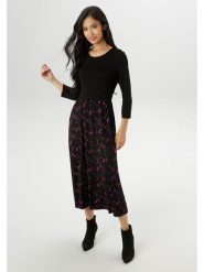 Aniston Sukienka w kolorze czarno-różowym rozmiar: 38. Czarne sukienki damskie Aniston, bez wzorów, z wiskozy, bez ramiączek. Za 95.99 zł.