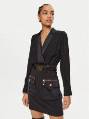 Elisabetta Franchi Sukienka koktajlowa AB-655-46E2 Czarny Regular Fit. Czarne sukienki damskie Elisabetta Franchi, bez wzorów, z syntetyku, wizytowe, bez ramiączek. Za 1,459.00 zł.