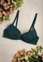 Ciemnozielony Biustonosz Full Cup z Koronką i Regulowanymi Ramiączkami Gicca. Zielone biustonosze Born2be, bez wzorów, z koronki. Za 29.99 zł.