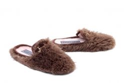 Macarena ANAIS36 cafe, klapki damskie. Brązowe klapki damskie Macarena, bez wzorów, bez obcasa, bez zapięcia. Za 229.90 zł.