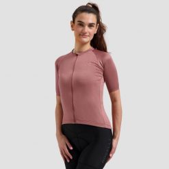 Koszulka rowerowa damska Rogelli Essential II. Brązowe koszulki damskie Rogelli, xl, bez wzorów, bez kołnierzyka, bez ramiączek. Za 227.00 zł.