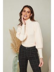 Soft Cashmere Golf w kolorze kremowym rozmiar: 38/40. Brązowe golfy damskie Soft Cashmere, bez wzorów, bez ramiączek. Za 118.56 zł.