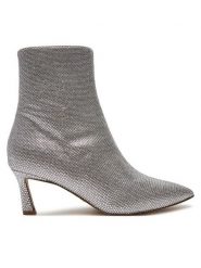 Steve Madden Botki Lulah-R SM11003281 Srebrny. Szare botki damskie Steve Madden, z tworzywa sztucznego, bez obcasa, na szpilce, bez zapięcia. Za 359.99 zł.