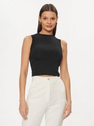 Guess Bluzka Ofelia W4GP52 KBYN0 Czarny Regular Fit. Czarne bluzki damskie Guess, xxl, z aplikacjami, z syntetyku, bez kołnierzyka, bez ramiączek. W wyprzedaży za 98.99 zł.