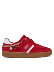 Guess Sneakersy FLTNAO SUE12 Czerwony. Czerwone obuwie sportowe damskie Guess, ze skóry, bez zapięcia. Za 499.99 zł.