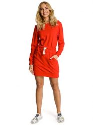 Made of emotion Sukienka w kolorze czerwonym rozmiar: XL. Czerwone sukienki damskie Made Of Emotion, bez wzorów, bez ramiączek. Za 83.62 zł.