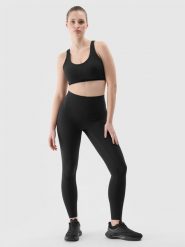 4F Legginsy treningowe szybkoschnące damskie - czarne XL. Czarne legginsy damskie 4F, l, bez wzorów, z dzianiny. Za 149.99 zł.