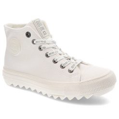 Białe Sneakersy Big Star Damskie Wygodne Buty. Białe obuwie sportowe casual damskie Big Star, z materiału. Za 119.00 zł.