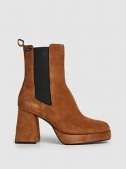 Pepe Jeans FOOTWEAR Skórzane botki "Abba" w kolorze jasnobrązowym rozmiar: 39. Brązowe botki damskie Pepe Jeans FOOTWEAR, z jeansu, eleganckie, bez obcasa, bez zapięcia. Za 254.74 zł.