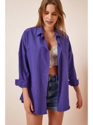 Happiness Istanbul Koszula w kolorze fioletowym rozmiar: 36. Różowe koszule damskie Happiness Istanbul, bez wzorów, bez kołnierzyka, bez ramiączek. Za 61.60 zł.