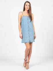 Pepe Jeans Sukienka "Sunny" | PL953068 | Sunny | Kobieta | Niebieski. Niebieskie sukienki damskie Pepe Jeans, bez wzorów, z bawełny, bez ramiączek. W wyprzedaży za 169.00 zł.