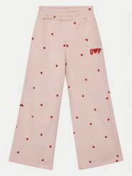 Gap Spodnie dresowe 590876-00 Różowy Regular Fit. Czerwone spodnie dresowe dziewczęce GAP, bez wzorów, z bawełny. Za 99.99 zł.