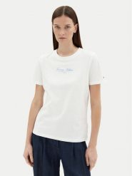 Tommy Hilfiger T-Shirt WW0WW45428 Biały Regular Fit. Białe t-shirty damskie Tommy Hilfiger, s, bez wzorów, z bawełny, bez kołnierzyka. Za 129.99 zł.