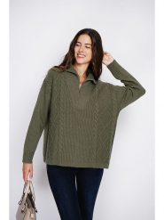 William de Faye Sweter w kolorze khaki rozmiar: 42. Brązowe swetry klasyczne damskie William de Faye, z kaszmiru, bez kołnierzyka. Za 182.72 zł.