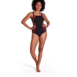 Strój kąpielowy damski Speedo Shaping Crystalux. Czarne stroje jednoczęściowe Speedo, bez wzorów. Za 289.99 zł.