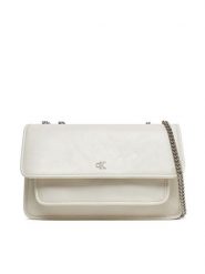 Calvin Klein Jeans Torebka Chain Ew Flap Conv Chain Bag LV04K3084G Écru. Torebki wieczorowe damskie Calvin Klein Jeans, bez wzorów, z jeansu, bez dodatków. Za 349.99 zł.