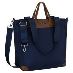 Duża, granatowa shopperka damska, jednokomorowa, zawieszona na uchwytach i doczepianym pasku Peterson PTN CTY-16. Torebki klasyczne damskie Peterson, ze skóry ekologicznej, duże, bez dodatków. Za 79.99 zł.