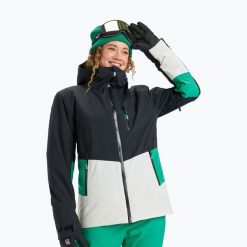 Kurtka snowboardowa damska ROXY Stormdash. Czarne kurtki damskie Roxy, na zimę, l, bez wzorów, z materiału, bez kaptura. Za 869.99 zł.