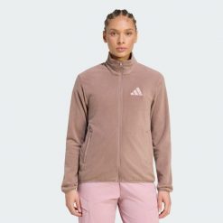 Kurtka Terrex Multi Essentials Full Zip Fleece. Brązowe kurtki damskie Adidas, l, bez wzorów, z materiału, bez kaptura. Za 219.00 zł.