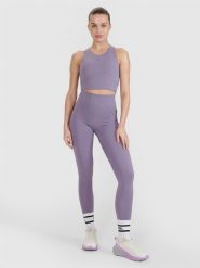 4F Legginsy treningowe szybkoschnące 4F x Anna Lewandowska - fioletowe L. Fioletowe legginsy damskie 4F, l, bez wzorów, z dzianiny, z podwyższonym stanem, na fitness i siłownię. Za 149.99 zł.