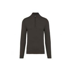 Sweter 1/4 zip Kariban. Szare swetry klasyczne damskie KARIBAN, na zimę, bez kołnierzyka. Za 211.50 zł.