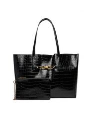 Just Cavalli Torebka 79RA4BH6 ZSB96 Czarny. Czarne shopper bag Just Cavalli, bez wzorów, ze skóry, bez dodatków. Za 639.99 zł.