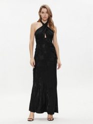 Guess Sukienka wieczorowa Sl Aubree W4GK60 WFDF0 Czarny Regular Fit. Czarne sukienki damskie Guess, z aplikacjami, z wiskozy, wizytowe, bez ramiączek. Za 389.99 zł.