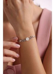 Lodie Silver Srebrna bransoletka z elementem ozdobnym - dł. 17 cm rozmiar: onesize. Szare bransoletki damskie Lodie Silver, srebrne. Za 113.99 zł.