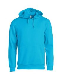 Clique Basic Hoody bluza z kapturem unisex turkusowa – turquoise. Niebieskie bluzy damskie CLIQUE, m, bez wzorów, z bawełny, z kapturem. Za 173.55 zł.