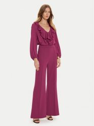 Rinascimento Kombinezon CFC0019709002 Bordowy Regular Fit. Czerwone sukienki damskie Rinascimento, bez wzorów, z syntetyku, bez ramiączek. Za 409.99 zł.