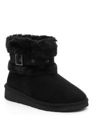 ISLAND BOOT Botki zimowe "Fabya" w kolorze czarnym rozmiar: 39. Czarne botki damskie Island Boot, na zimę, z materiału, bez obcasa, bez zapięcia. Za 184.89 zł.