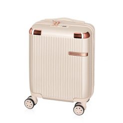 Walizka mini BETLEWSKI BWA-029 XS beżowy. Brązowe walizki Betlewski, bez wzorów, z materiału. Za 159.99 zł.