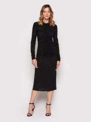 KARL LAGERFELD Sukienka codzienna Ruched 220W1352 Czarny Slim Fit. Czarne sukienki damskie KARL LAGERFELD, bez wzorów, z syntetyku, bez ramiączek. Za 689.99 zł.